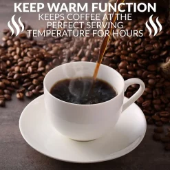 HomeCraft HCPC10SS 10-Cups Stainless Steel Coffee Percolator, Silver/Black