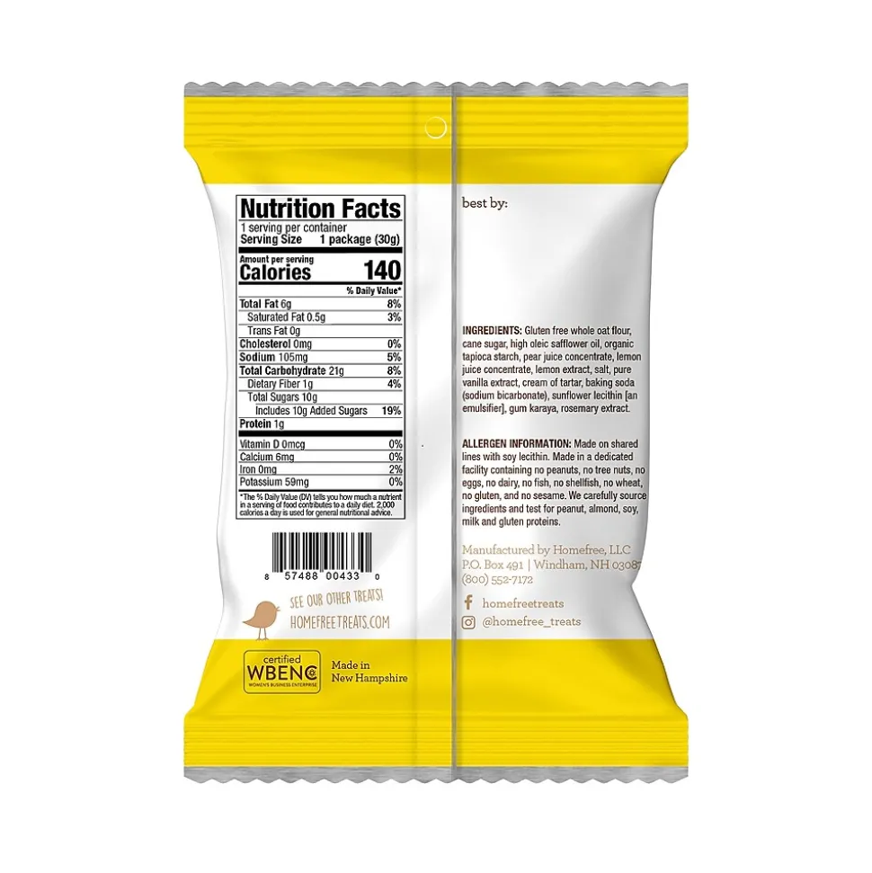 HomeFree Gluten Free Mini Lemon Burst Cookies, 1.1 oz., 10/Pack (307-00361)