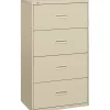 HON 4 Drawers Lateral File Cabinet, Letter/Legal, Putty, 36"W (BSX484LL)