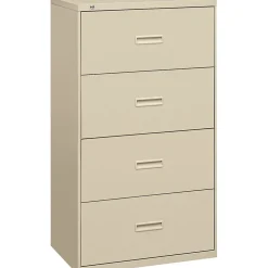 HON 4 Drawers Lateral File Cabinet, Letter/Legal, Putty, 36"W (BSX484LL)