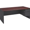 HON® 38000 Series 72'' Right Pedestal Desk, Mahogany/Charcoal (H38293RNS)