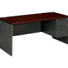HON 38000 Series 66" Single Pedestal Desk, Charcoal (HON38291RNS)