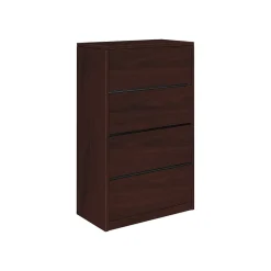 HON 10500 Series 4-Drawer Lateral File Cabinet, Locking, Letter/Legal, Mahogany, 36"W (H10516.NN)