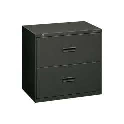 HON 400 Series 2-Drawer Lateral File Cabinet, Letter/Legal Size, Lockable, 28.375"H x 30"W x 19.25"D, Charcoal (HON432LS)