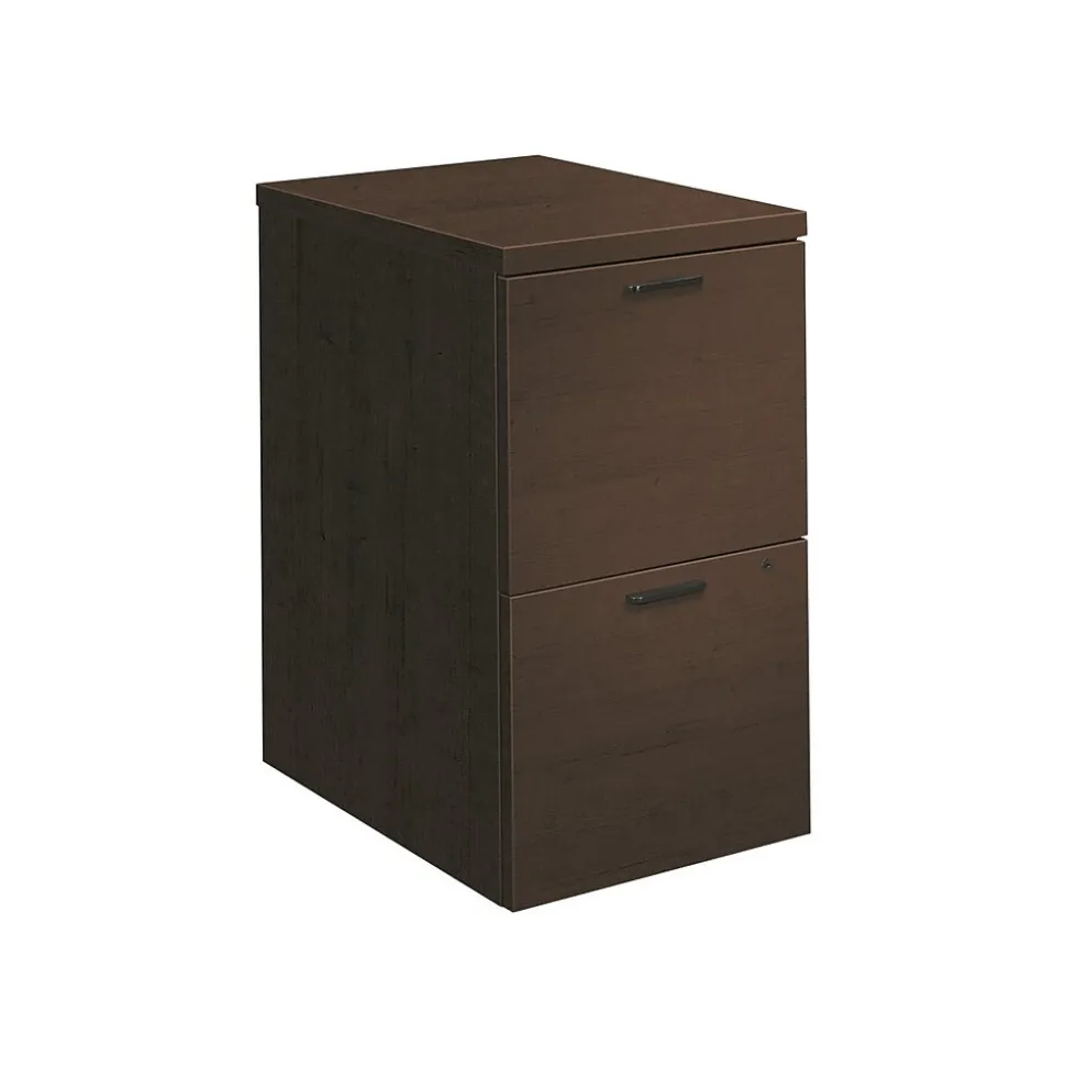 HON 10500 Series 2-Drawer Mobile Vertical File Cabinet, Letter/Legal Size, Lockable, Mocha (HON105104MOCH)