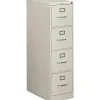HON 510 Series 4-Drawer Vertical File Cabinet, Letter Size, Lockable, 51.97"H x 15"W x 25"D, Light Gray (H514.P.Q)