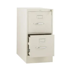 HON 310 Series 2-Drawer Vertical File Cabinet, Letter Size, Lockable, 29"H x 15"W x 26.5"D, Putty (HON312PL)