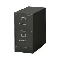 HON 310 Series 2-Drawer Vertical File Cabinet, Letter Size, Lockable, 29"H x 15"W x 26.5"D, Black (HON312PP)