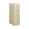 HON 310 Series 4-Drawer Vertical File Cabinet, Letter Size, Lockable, 52"H x 15"W x 26.5"D, Putty (HON314PL)