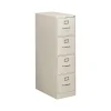 HON 310 Series 4-Drawer Vertical File Cabinet, Letter Size, Lockable, 52"H x 15"W x 26.5"D, Light Gray (HON314PQ)
