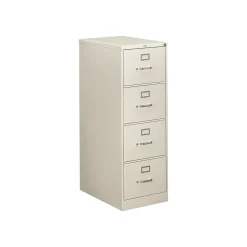 HON 310 Series 4-Drawer Vertical File Cabinet, Legal Size, Lockable, 52"H x 18.25"W x 26.5"D, Light Gray (HON314CPQ)