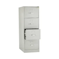 HON 310 Series 4-Drawer Vertical File Cabinet, Legal Size, Lockable, 52"H x 18.25"W x 26.5"D, Light Gray (HON314CPQ)