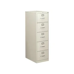HON 310 Series 5-Drawer Vertical File Cabinet, Legal Size, Lockable, 60"H x 18.25"W x 26.5"D, Light Gray (H315CPQ)
