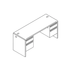 HON® 38000 Series Kneespace Credenza with Locks, Mahogany/Charcoal, 29 1/2"H x 60"W x 24"D