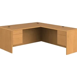 HON 10500 Series L Shaped Office Desk, 72"W, Harvest