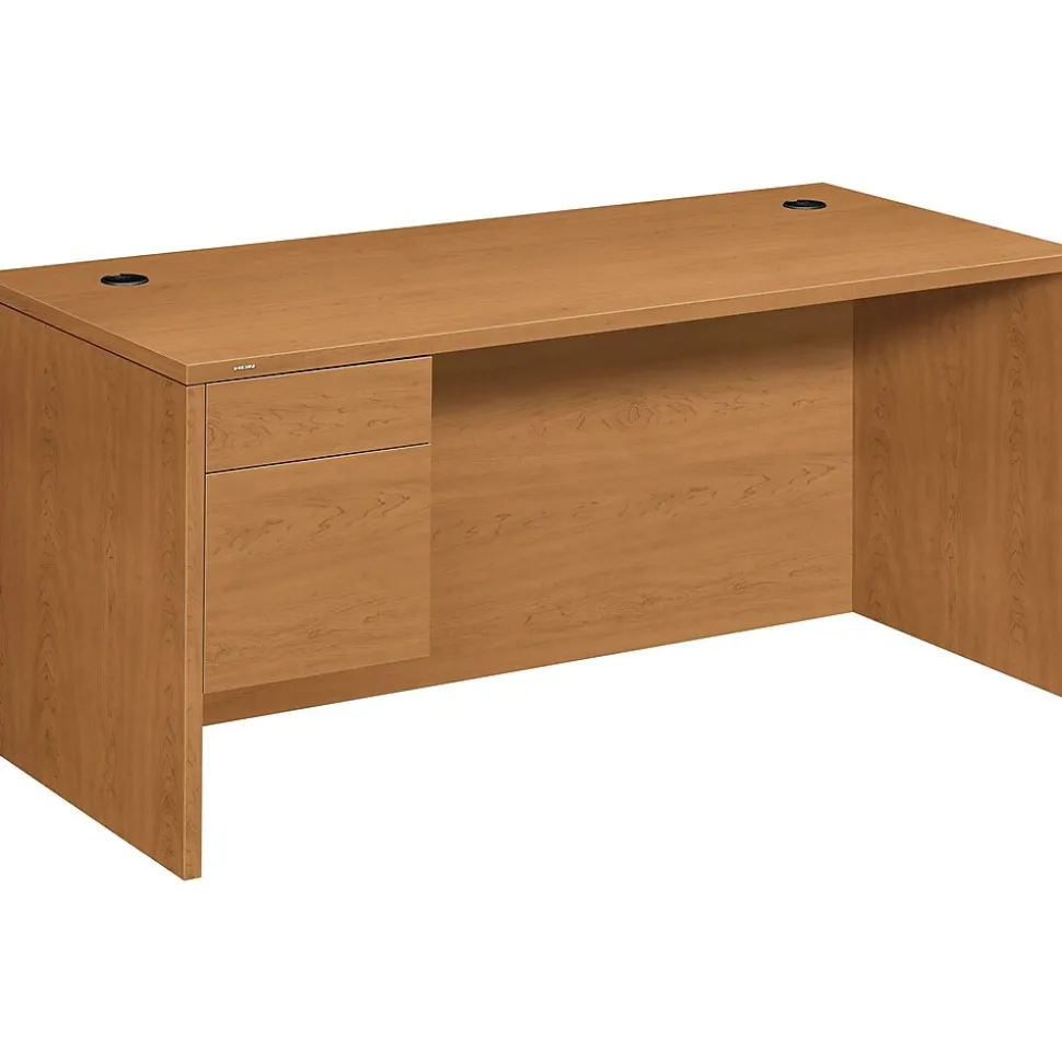 HON® 10500 Series Left Pedestal Desk 66"W, Harvest, 29 1/2"H x 66"W x 30"D