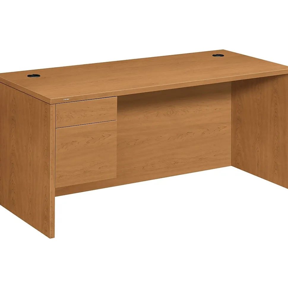 HON® 10500 Series Left Pedestal Desk 66"W, Harvest, 29 1/2"H x 66"W x 30"D