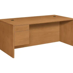 HON 10500 Series Left Pedestal Desk 72"W, Harvest, 29 1/2"H x 72"W x 36"D