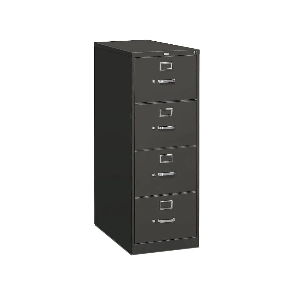 HON 310 Series Vertical File Cabinet, Legal, 4-Drawer, Charcoal, 26 1/2"D (314CPS)