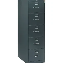 HON® 310 Series Vertical File Cabinet, Legal, 5-Drawer, Charcoal, 26 1/2"D