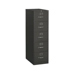 HON® 310 Series Vertical File Cabinet, Legal, 5-Drawer, Charcoal, 26 1/2