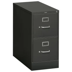 HON 310 Series Vertical File Cabinet, Letter, 2-Drawer, Charcoal, 26 1/2"D