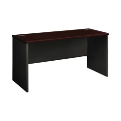 HON 38000 Series 60"W Desk Shell, Mahogany/Charcoal (HON38922NS)