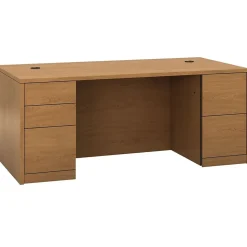 HON 10500 Series 72"W Double Pedestal Desk with Full Pedestals, Harvest (105890CC)