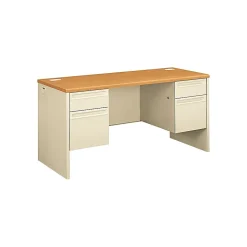 HON 38000 Series 60"W Kneespace Credenza with Locks, Harvest/Putty (H38852CL)