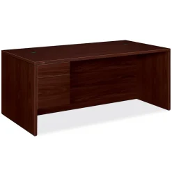 HON 10500 Series 72"W Left Pedestal Desk, Mahogany (H10586LNN)