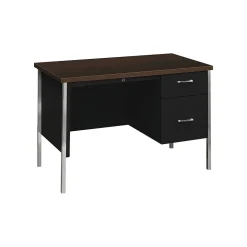 HON 34000 Series 45"W Right Pedestal Desk, Mocha/Black (H34002R)