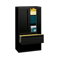 HON Brigade 700 Series 2 File Drawer Lateral File Cabinet, Locking, Letter/Legal, Black, 36"W (H785LS.L.P)