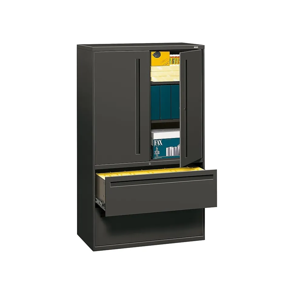 HON Brigade 700 Series 2 File Drawer Lateral File Cabinet, Locking, Letter/Legal, Charcoal, 42"W (H795LS.L.S)