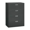 HON Brigade 600 Series 4-Drawer Lateral File Cabinet, Locking, Charcoal, Letter/Legal, 42"W (H694LS)