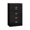 HON Brigade 600 Series 5-Drawer Lateral File Cabinet, Locking, Letter/Legal, Black, 42"W (HON695LP)
