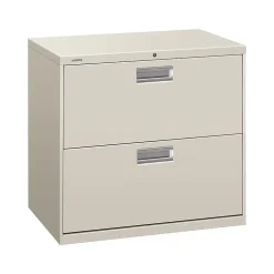 HON Brigade 600 Series 2-Drawer Lateral File Cabinet, Locking, Letter/Legal, Gray, 30"W (H672.L.Q)