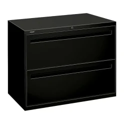 HON Brigade 700 Series 2-Drawer Lateral File Cabinet, Locking, Letter/Legal, Black, 36"W (H782LP)