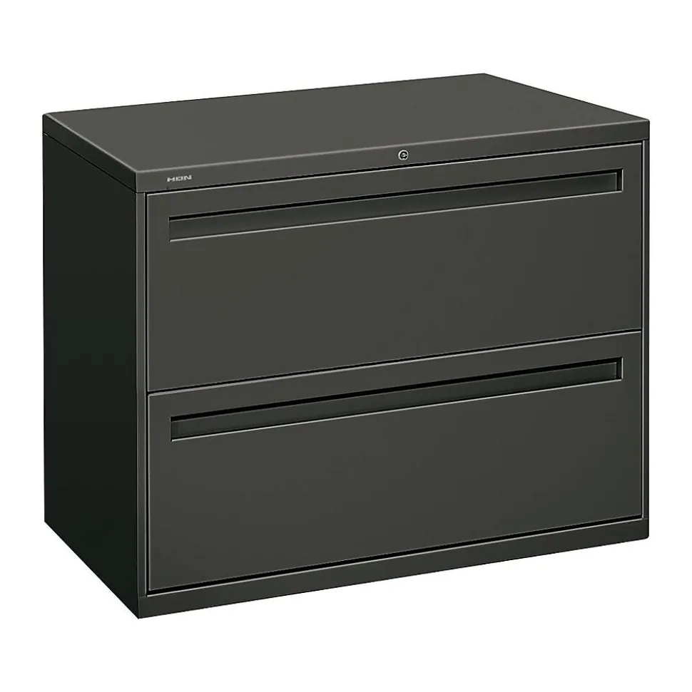 HON Brigade 700 Series 2-Drawer Lateral File Cabinet, Locking, Charcoal, Letter/Legal, 36"W (H782.L.S)