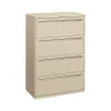 HON Brigade 700 Series 4-Drawer Lateral File Cabinet, Locking, Putty/Beige, Letter/Legal, 36"W (H784.L.L)