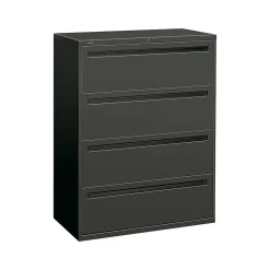 HON Brigade 700 Series 4-Drawer Lateral File Cabinet, Locking, Charcoal, Letter/Legal, 42"W (H794.L.S)