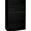 HON Brigade 700 Series 5-Drawer Lateral File Cabinet, Letter/Legal, Black, 42" (HON795LP)