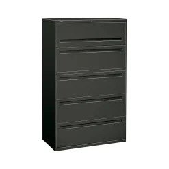 HON Brigade 700 Series 5-Drawer Lateral File Cabinet, Locking, Letter/Legal, Charcoal, 42"W (HON795LS)