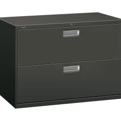 HON Brigade 600 Series Lateral File Cabinet, A4/Legal/Letter, 2-Drawer, Charcoal, 42"W