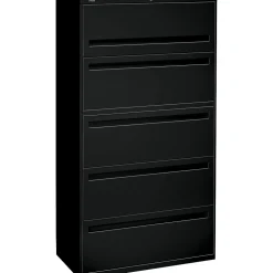 HON Brigade® 700 Series Lateral File, 5-Drawer, 67Hx36Wx19-1/4"D, Black