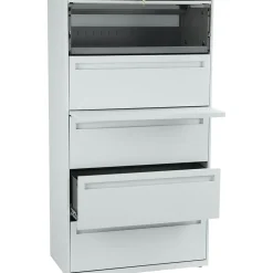 HON Brigade® 700 Series Lateral file, 5-Drawer, 67Hx36Wx19-1/4"D, Light Grey