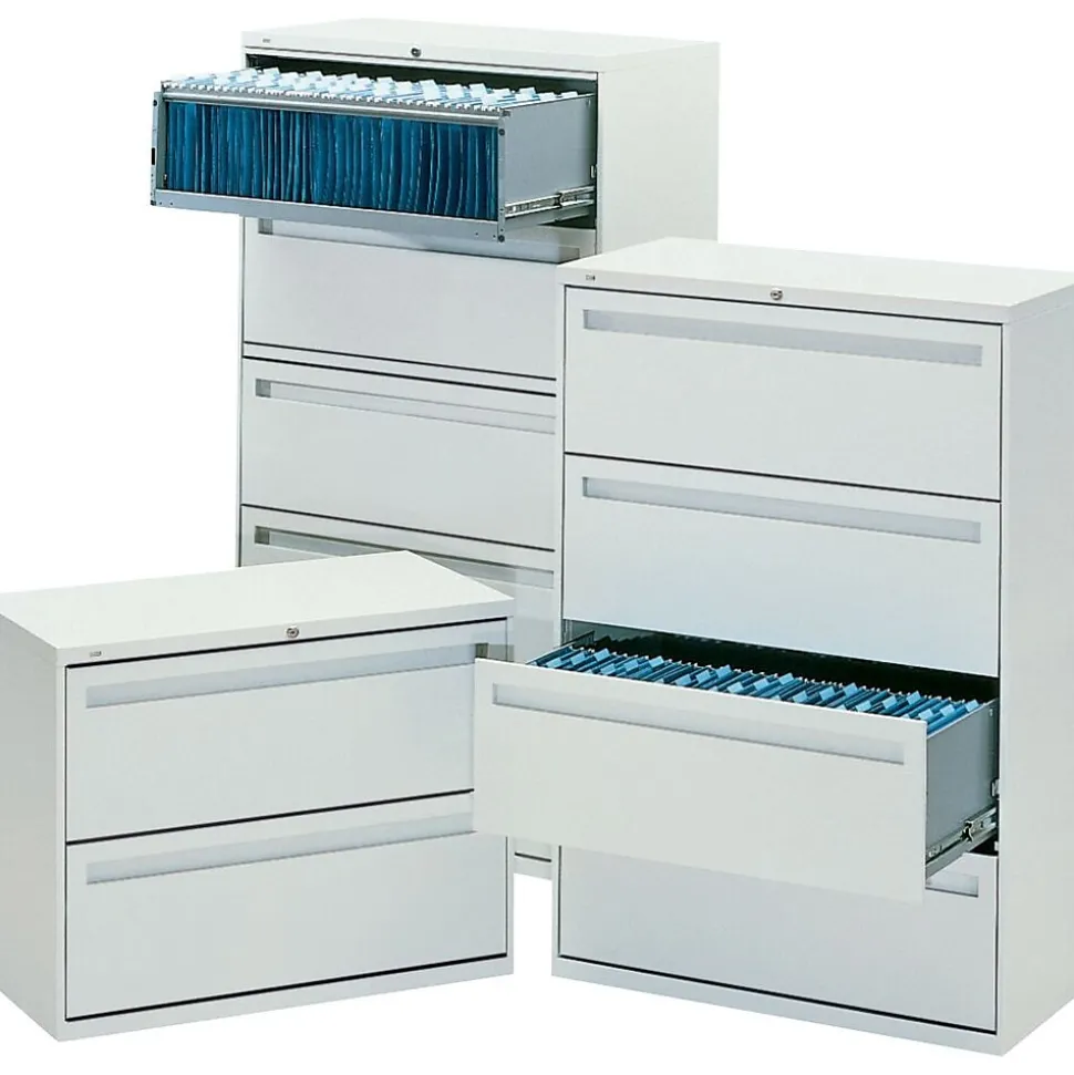 HON® Brigade 700 Series Lateral File, 5-Drawer, 64Hx42Wx19-1/4"D, Light Grey