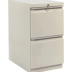 HON Brigade 2-Drawer Mobile Vertical File Cabinet, Letter Size, Lockable, 28"H x 15"W x 23"D, Putty (HON33823RL)