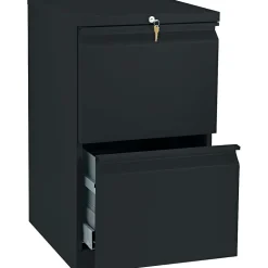 HON Brigade 2-Drawer Mobile Vertical File Cabinet, Letter Size, Lockable, 28"H x 15"W x 19.875"D, Black (H33820RP)