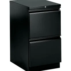 HON Brigade 2-Drawer Mobile Vertical File Cabinet, Letter Size, Lockable, 28"H x 15"W x 19.875"D, Black (H33820RP)
