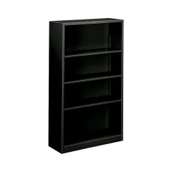 HON Brigade 4-Shelf 59"H Bookcase, Black Steel (HS60ABCP)